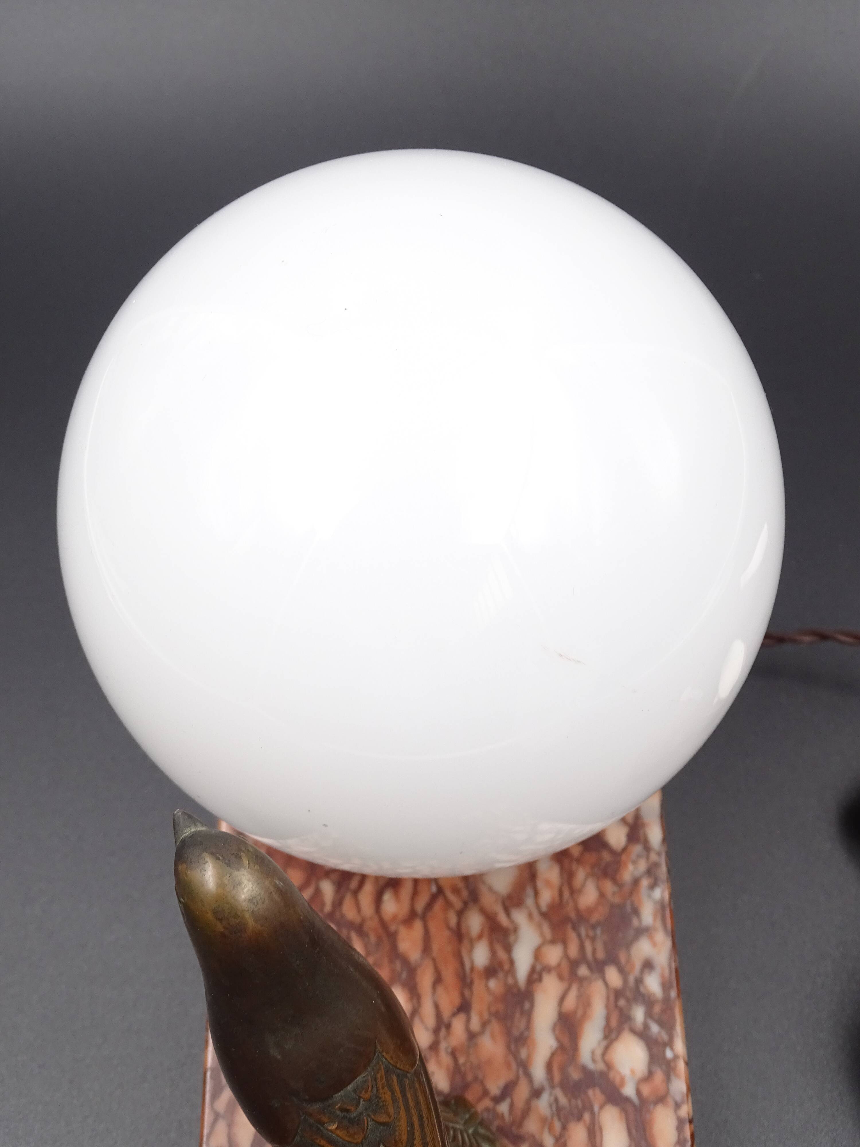 Table lamp "the little bird", marble base, circa 1950