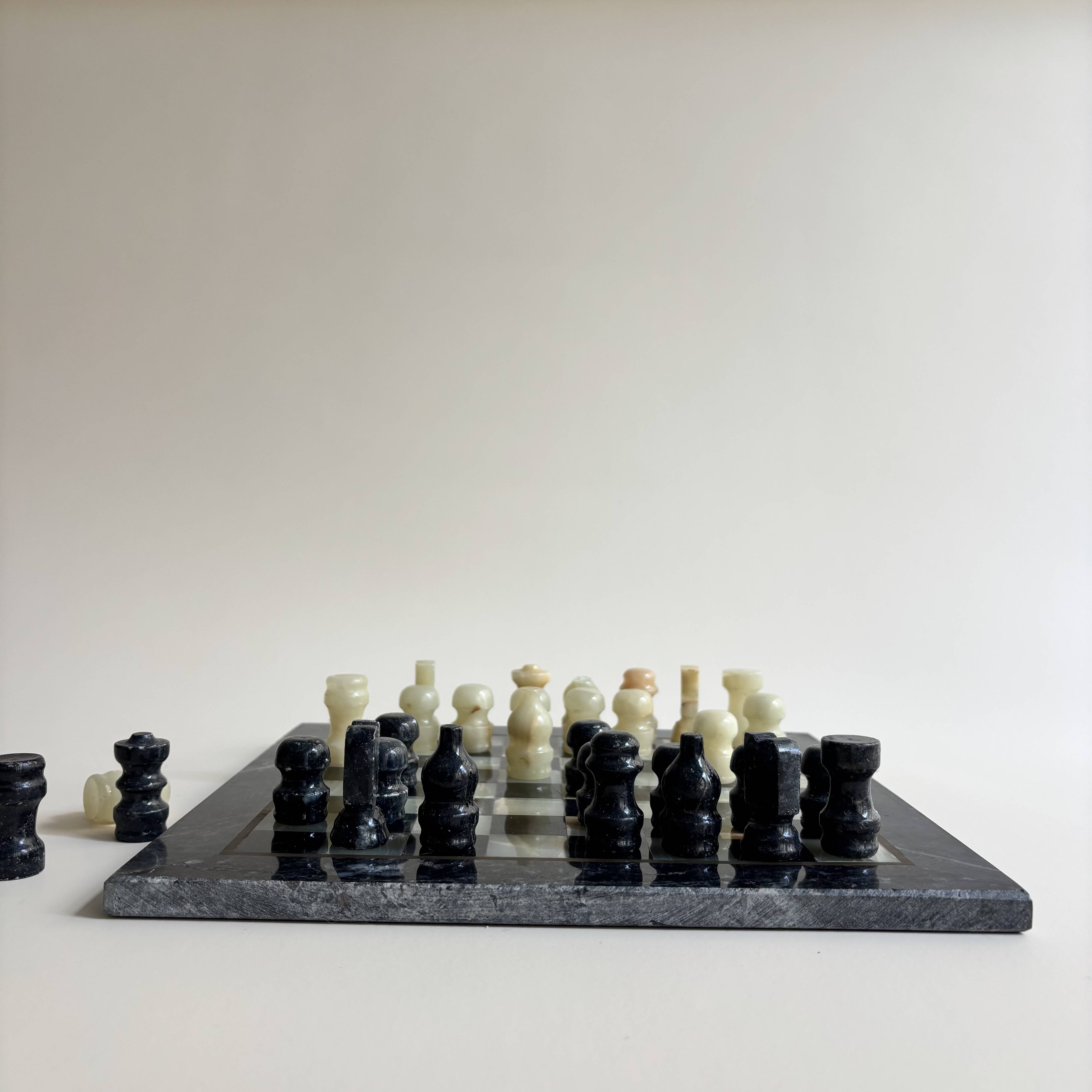 Vintage marble chess set