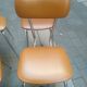 Set of 4 vintage chairs stainless steel feet 60s.