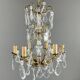 Bronze and crystal chandelier with pendants, Louis XV style, 20th century.