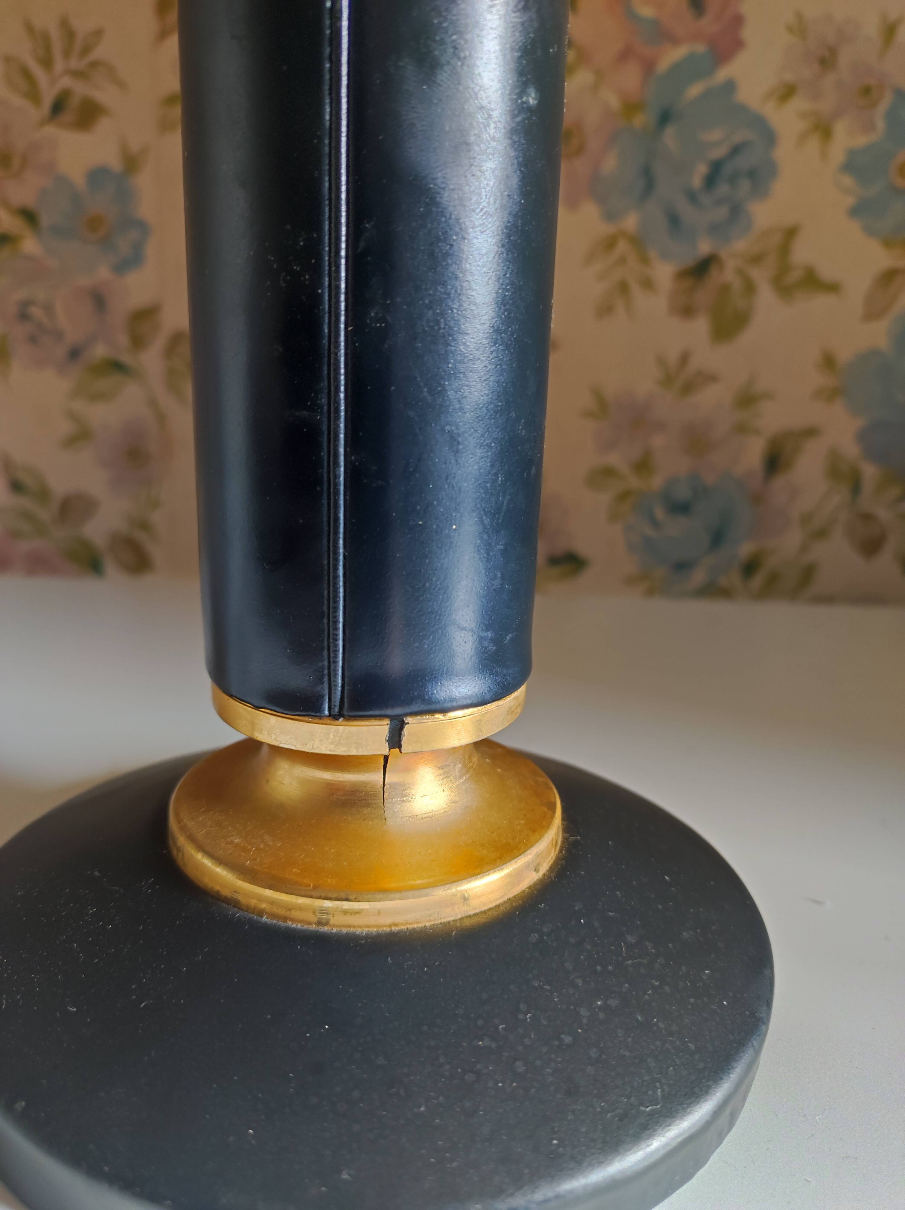 Desk lamp leather-wrapped foot Le Tanneur