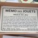 Jeu de cartes mémo des jouets