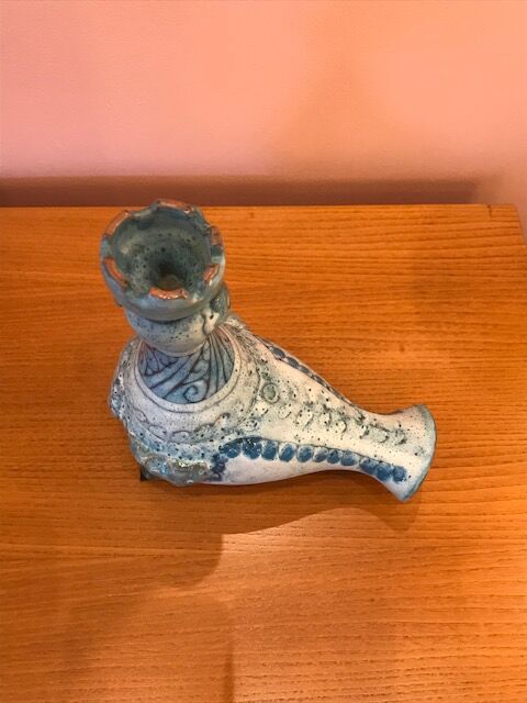 Ccandleholder in blue ceramics