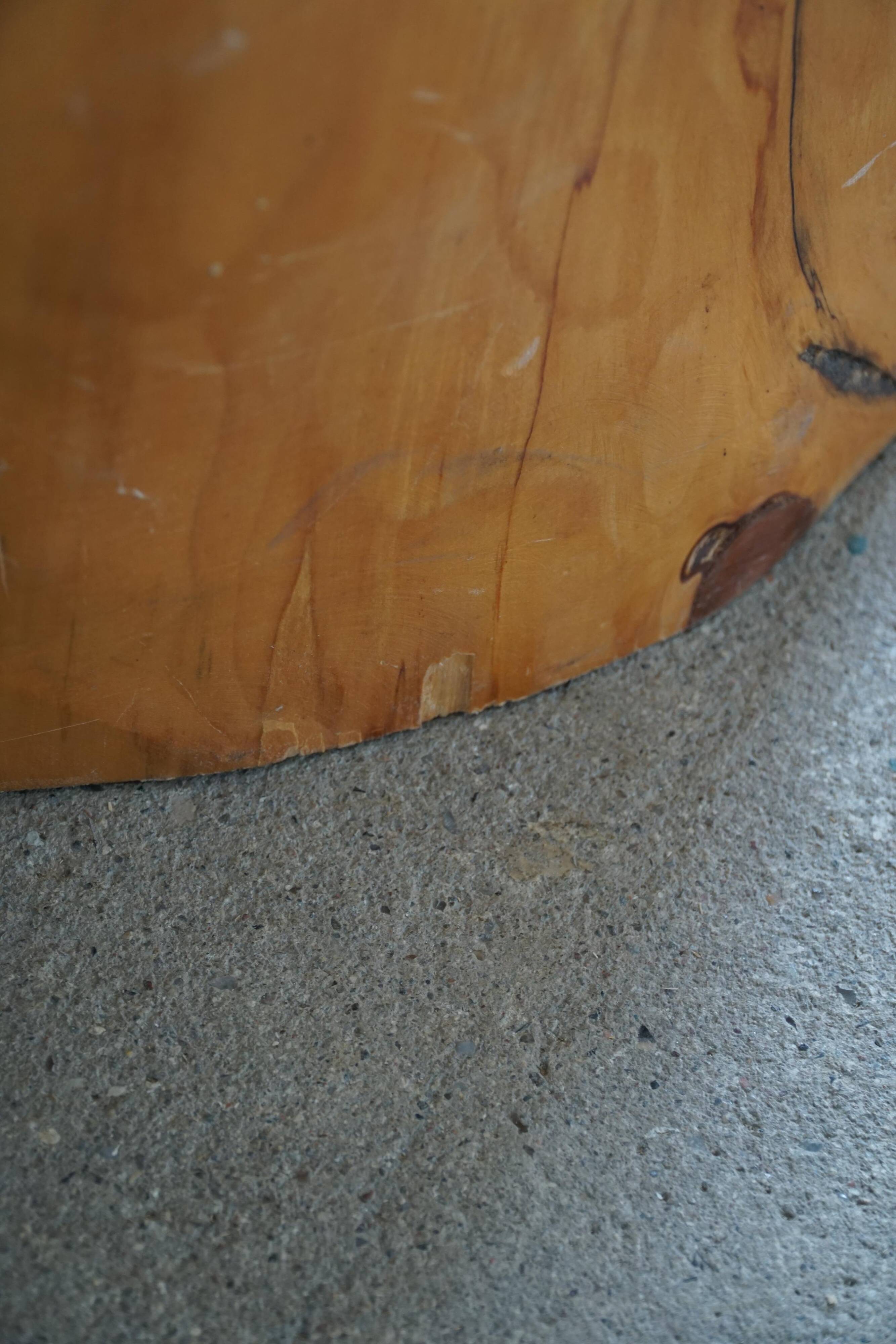 Chaise en souche en bouleau massif par un ébéniste suédois, Wabi Sabi, années 1950