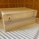 Bakelite white plastic vintage wall storage box with Flair origin label