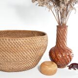 Early 20th Century Taisho/Showa Period Japanese Woven Bamboo Ikebana Vase