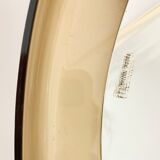 Mid-century round wall mirror in smoked acrylic glass by guzzini, italy, 1970