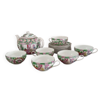 Tea service 13 pieces - Hand-painted Chinese porcelain