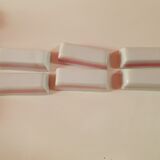 Set of 6 vintage knife holders in white and pink ceramic