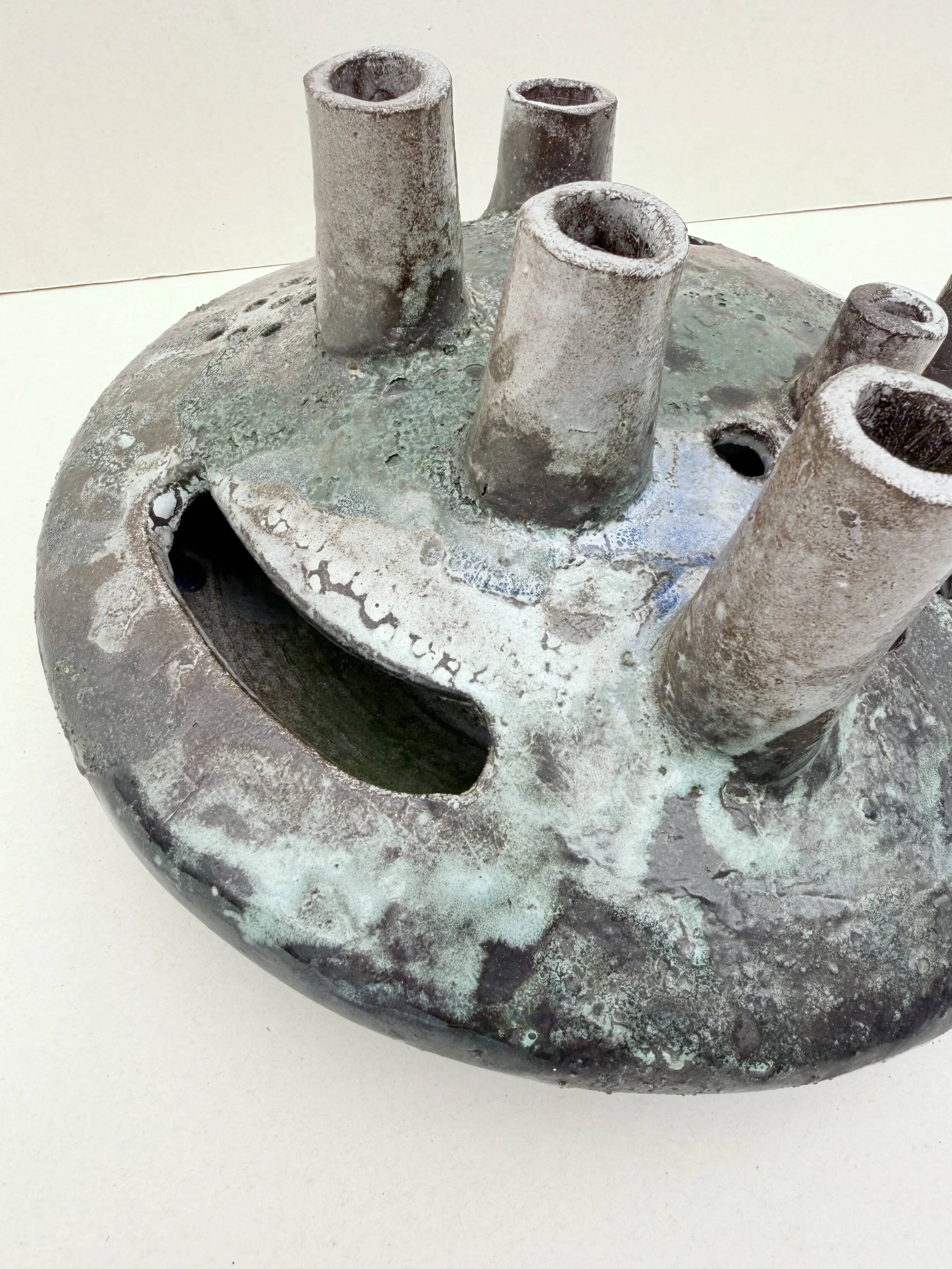 Ceramic flower vase signed, 1960