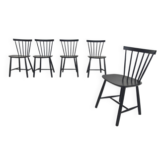 Poul M. Volther J46 spindle back chairs for FDB Mobler, Denmark, 1956