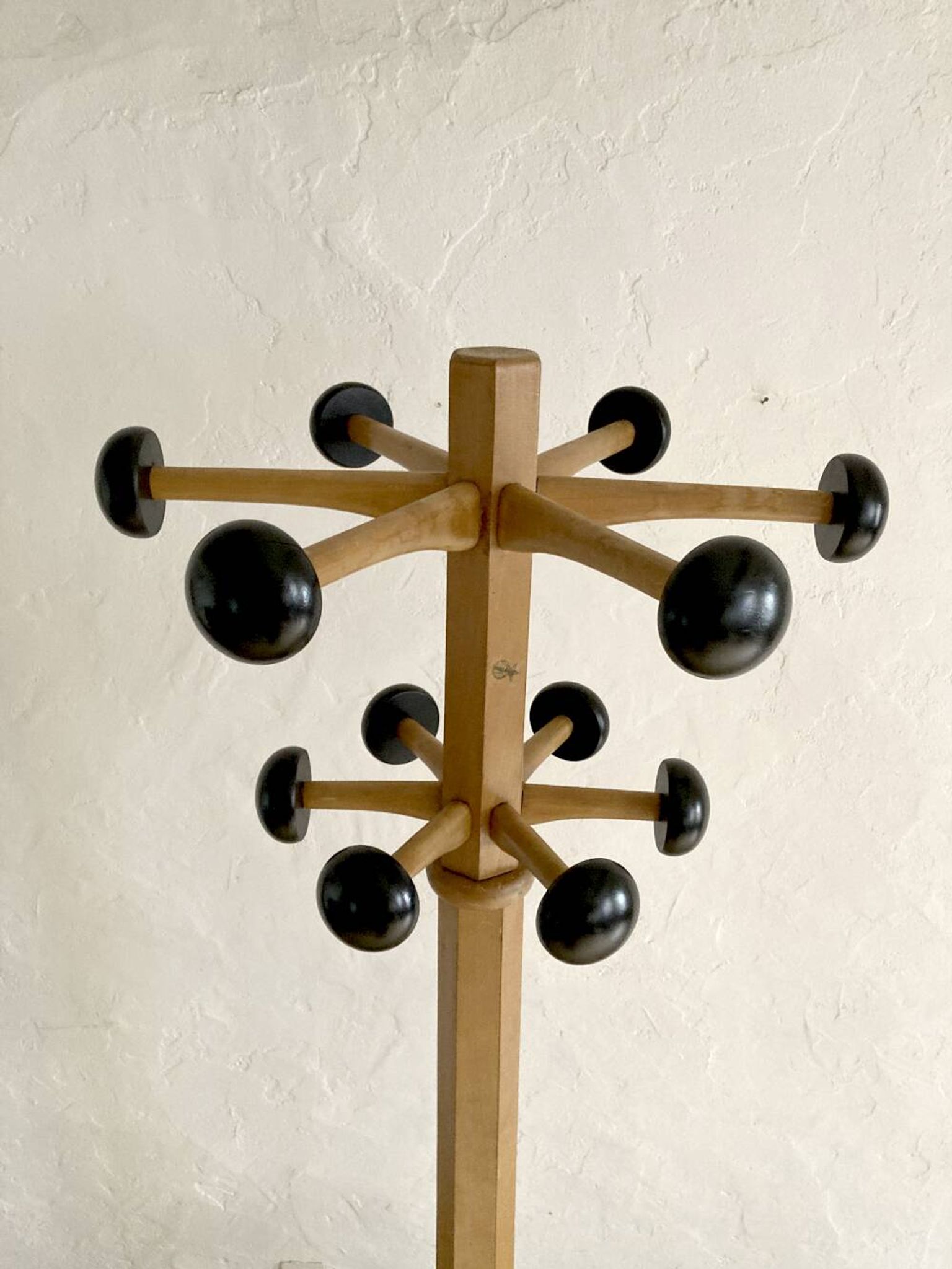 Stella beechwood coat rack, 1950s
