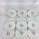 12 antique dessert plates made in France Digoin Sarreguemines
