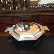 Plat Art Déco 1930 métal argenté
