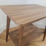 Vintage side table with double top in Scandinavian style.