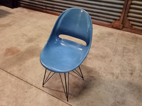 Chaise bleue Miroslav Navràtil pour Vertex 1959
