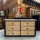 Old workshop furniture with 6 drawers.