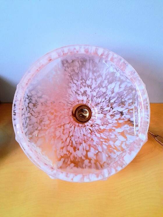 Art Deco glass pendant from Clichy in pink