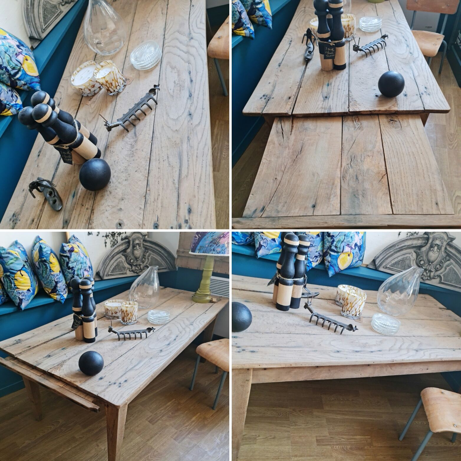 Coffee table in raw oak fully vitrified a side drawer and a flat rest