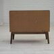Années 1960, commode radio/TV danoise, bois de frêne laqué, porte en marqueterie de bois.