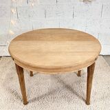 Old oval raw wood table