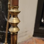 Fireplace tool set in gilded bronze