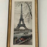 Vintage lithograph by Ortiz Alfau - Paris - the Eiffel Tower