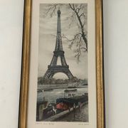 Vintage lithograph by Ortiz Alfau - Paris - the Eiffel Tower