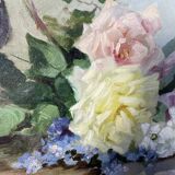 Oil follows canvas "Bouquet of roses" Ernest Filliard (1868-1933)