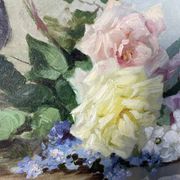 Oil follows canvas "Bouquet of roses" Ernest Filliard (1868-1933)