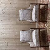 Pair of English / Art Deco style wingback armchairs