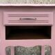 Vintage bedside table, romantic style, powder pink, 1960s.