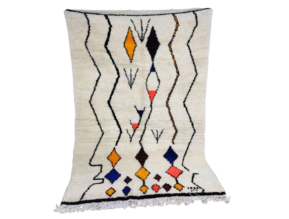 Handmade moroccan berber carpet 228x 149 cm