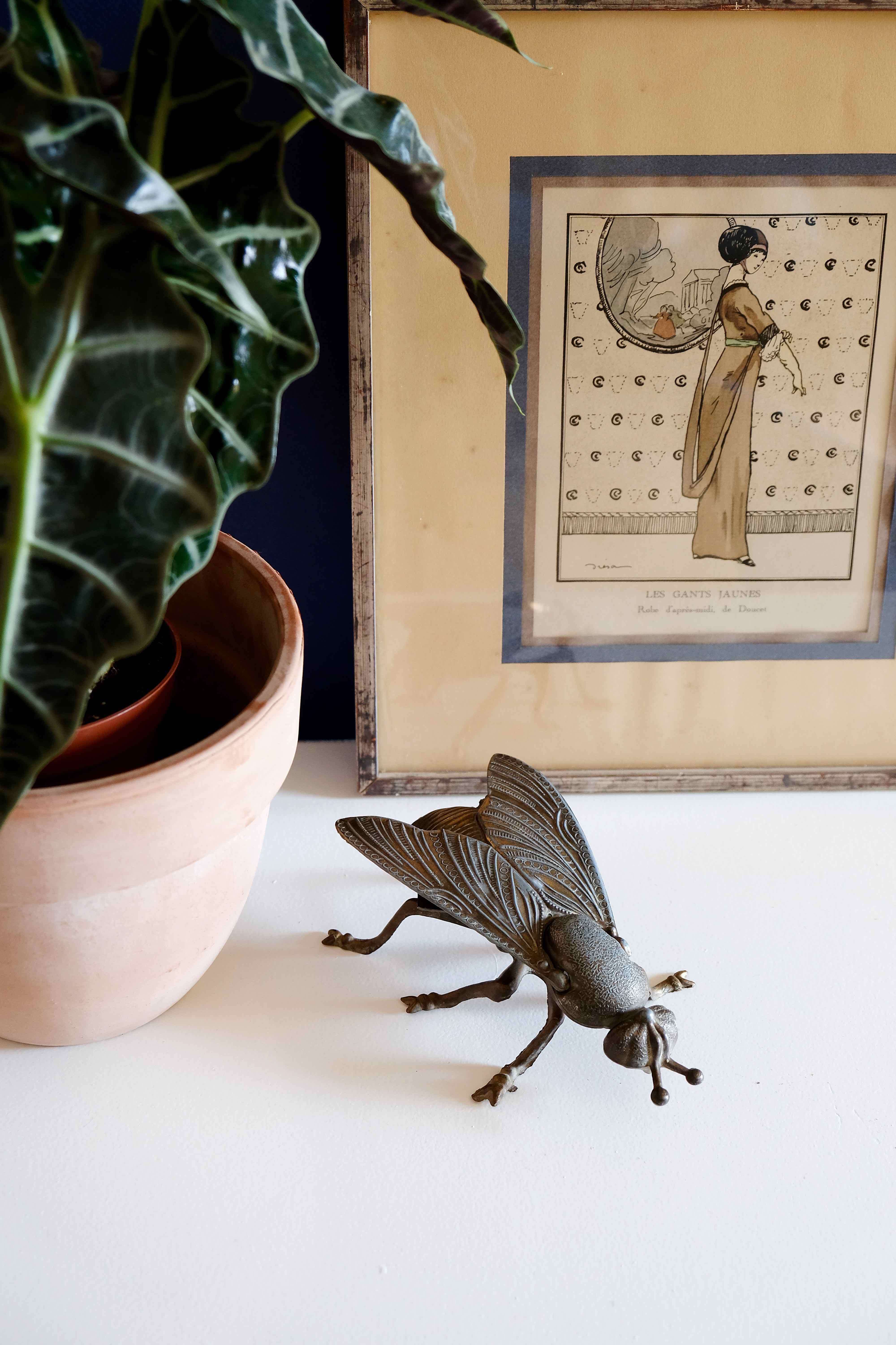Ashtray fly brass vintage 1970