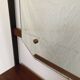 Vintage Italian hall cabinet with mirror and teak shelves