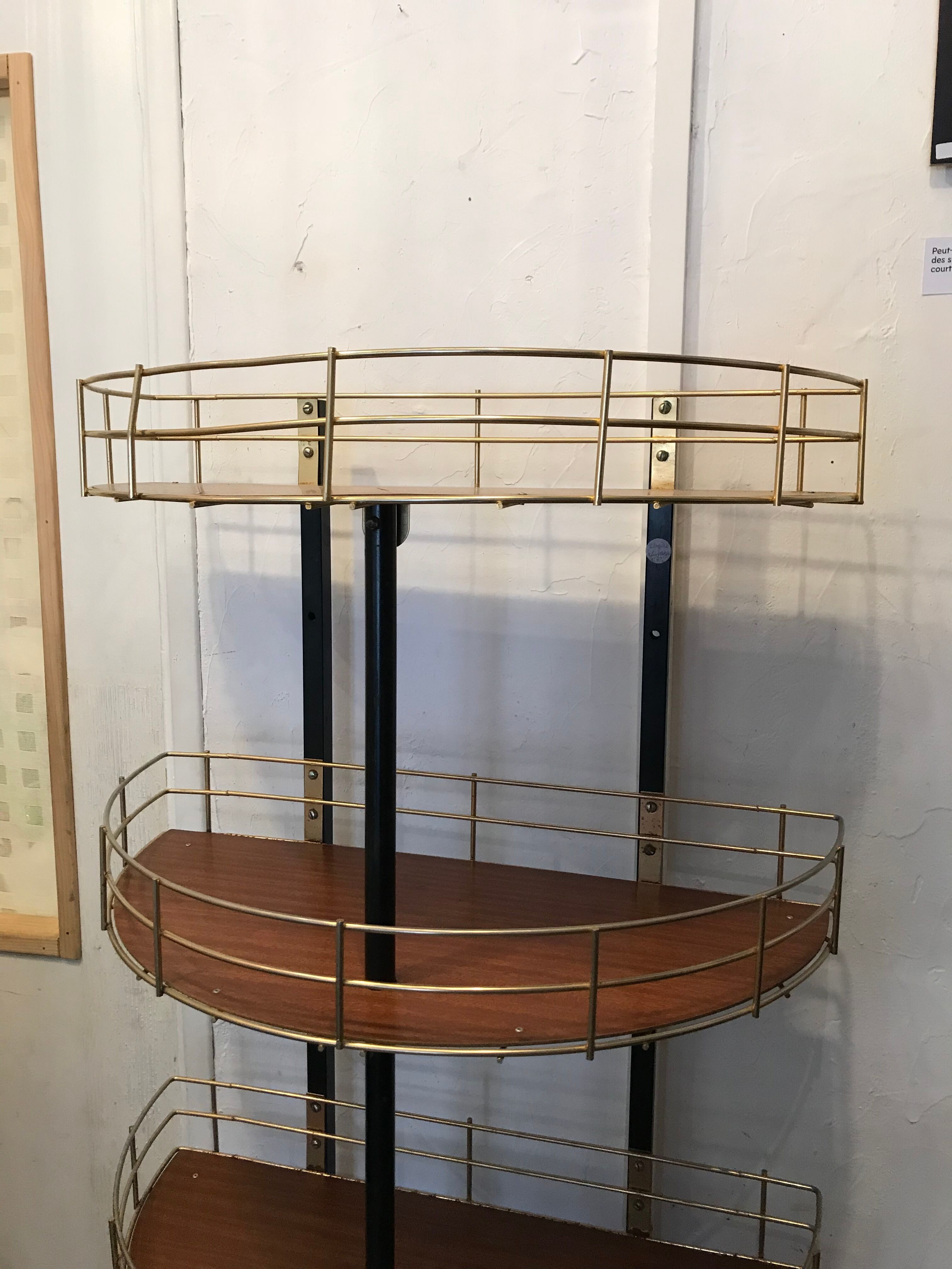 Vintage metal shelf half moon