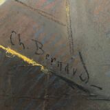 Pastel painting entitled "dance competition" by Charles Bernard 1933