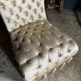 Napoleon III period armchair in yellow upholstered fabric - 19th century