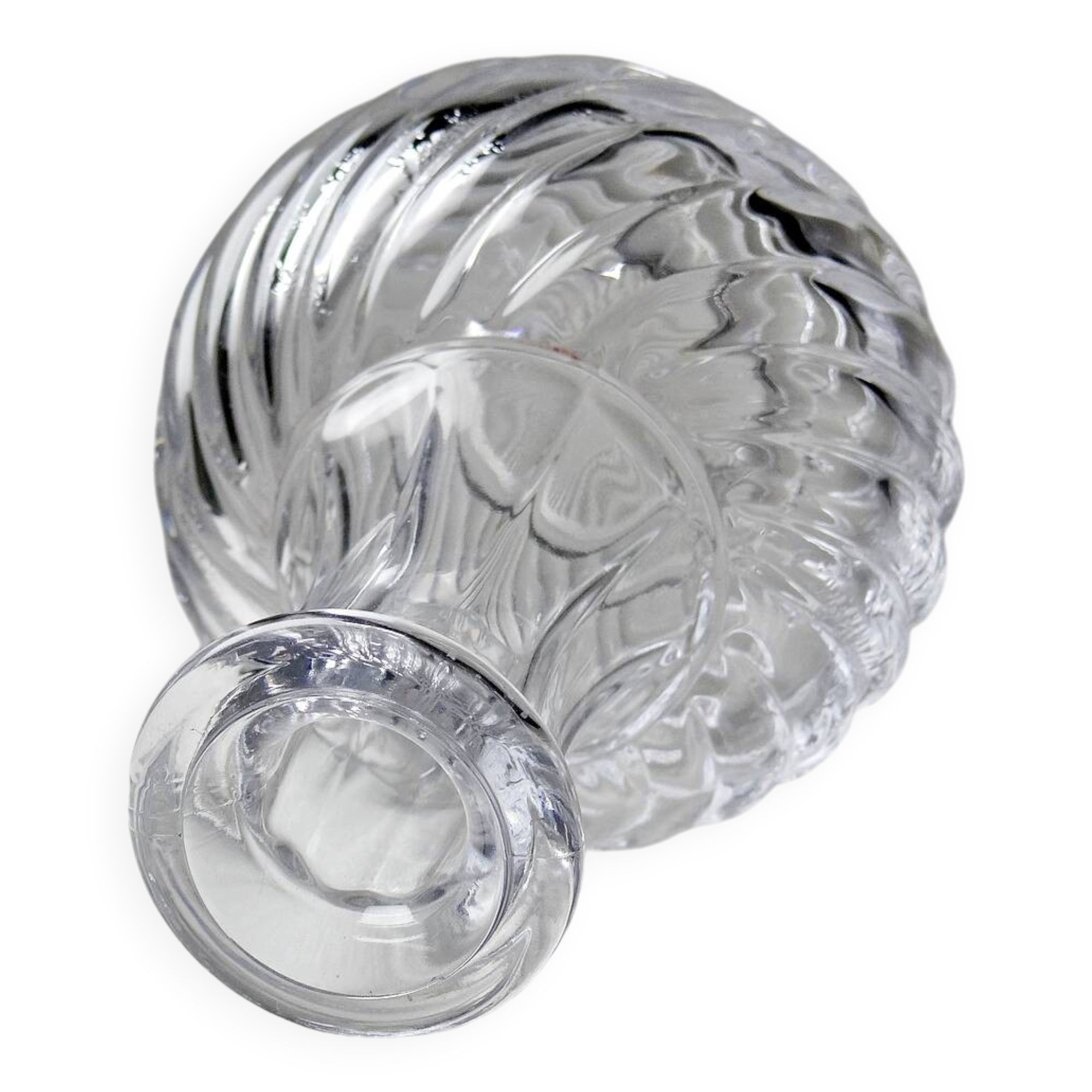 Small old Baccarat crystal carafe, Bambou/Tors model, early 20th century