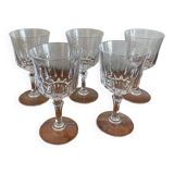 5 grands verres à eau cristal d’Arques