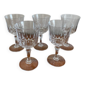 5 grands verres à eau cristal d’Arques