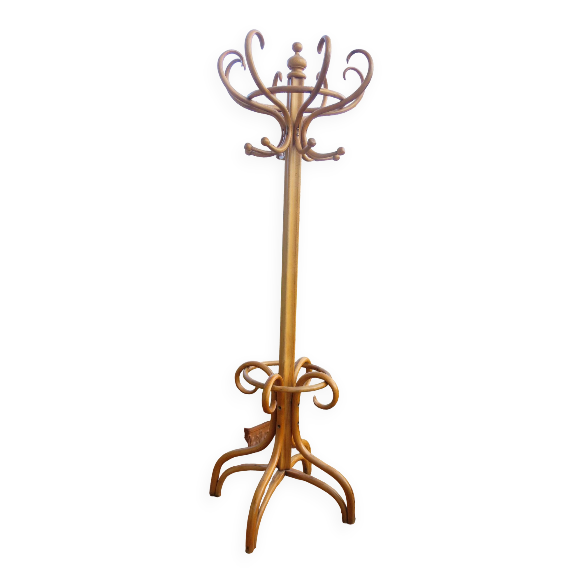 Parrot bistro umbrella coat rack Fischel 8 curved wood hooks