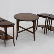 Tables gigognes Art Déco des années 1930 en noyer, Tchécoslovaquie
