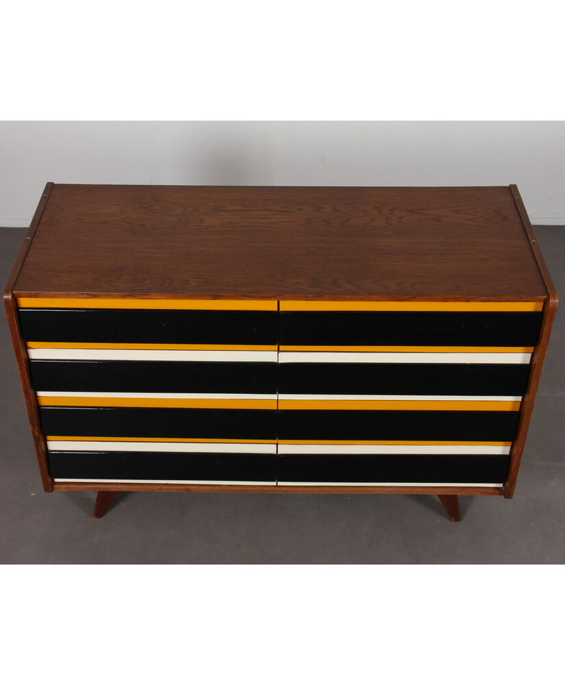 Yellow and black chest of drawers, model U-453, by Jiri Jiroutek, 1960