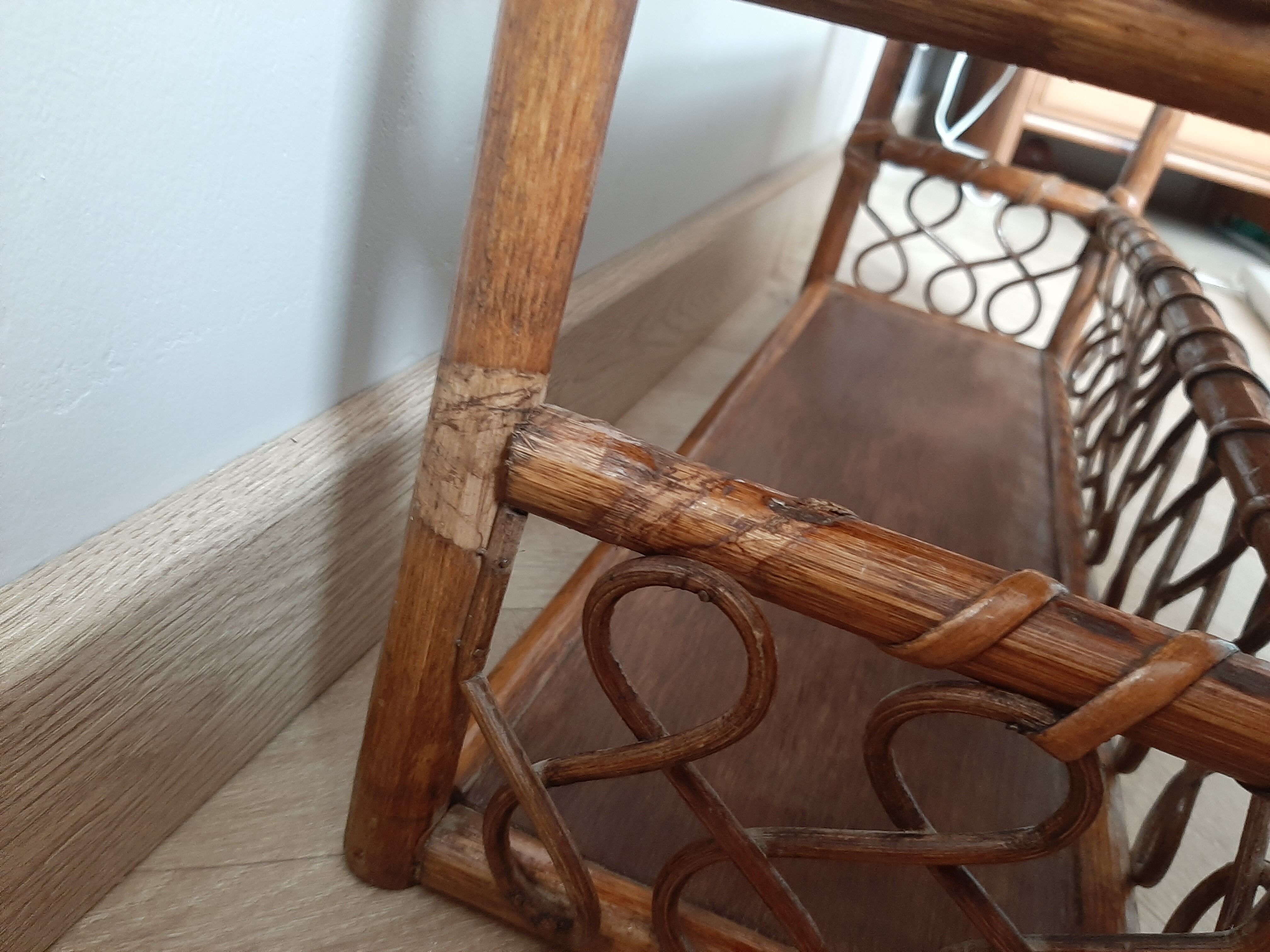 Rattan wall shelf 2 levels