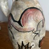 Antique stoneware pitcher – animal rock decoration – around 1900 – Puis style