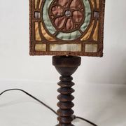 Lampe en bois Art Nouveau