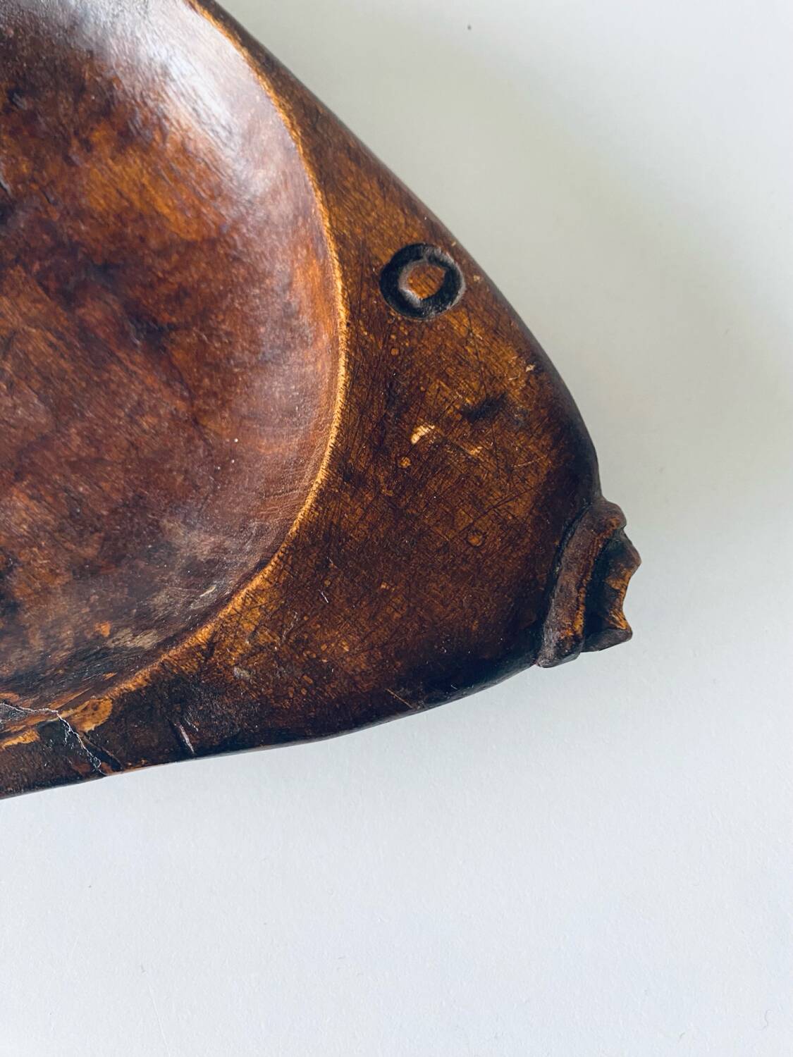 Fish-shaped wooden dish