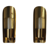 Mid-Century Modern Brass Wall Sconces, Set of 2