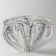 Transparent Murano Glass Bowl, Large Tri-lobed Triangle, Clear Glass with Bubbles, 1970s Italian Mid-Century Design